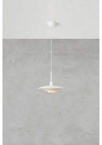 Бяло висящо осветително тяло с метален абажур ø 35 cm Piny – Markslöjd