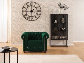 Зелено кадифено кресло честърфийлд York Blik – Ropez