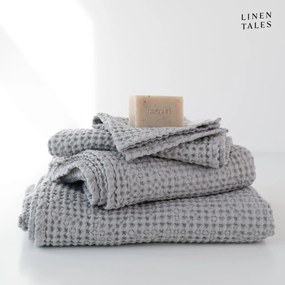 Светлосиви кърпи и хавлии за баня в комплект от 3 Honeycomb - Linen Tales