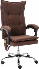 20371 vidaXL Масажен офис стол, кафяв, текстил