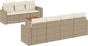 3224028 vidaXL Градински диван с възглавници, 8 части, бежов полиратан