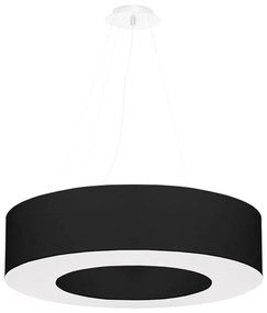 Черно висящо осветително тяло с текстилен абажур ø 70 cm Galata – Nice Lamps