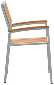 Sonata H Външни столове 4 бр. Стекливи сиви от масивно дърво акация и метал