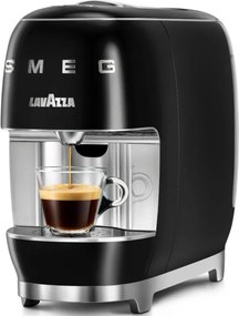 Еспресо машина за капсули SMEG Lavazza A Modo Mio LM200, 1250 W, 10 bar, 0.9 л, Бързо загряване, Черен
