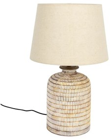 Бежова настолна лампа с ленен абажур Russel - Dutchbone