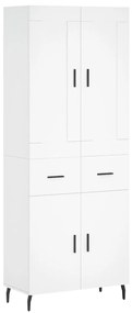 3199889 vidaXL Висок шкаф, бял, 69,5x34x180 см, инженерно дърво