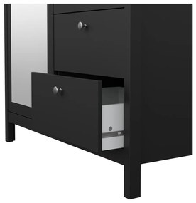 Черен гардероб с огледало 102x199x58 cm Madrid – Tvilum