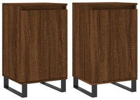 831083 vidaXL Бюфети 2 бр кафяв дъб 40x35x70 см инженерно дърво