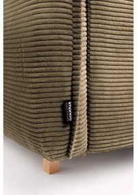 Зелен сгъваем ъглов диван от рипсено кадифе (десен ъгъл/"U" форма) Tori – Bonami Selection