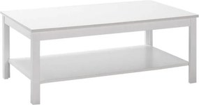 Rustic melamine coffee table in white color 103x60x40см.