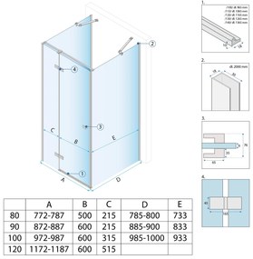 Душ кабина Rea Atlas 120x80 Chrome