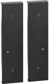 BTICINO Лицев панел за ключ с 4 сценария 2 мод. цвят Черен Living Now  - KG37M2