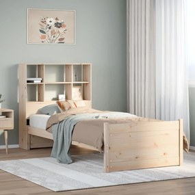 3322467 vidaXL Легло с рафтове за книги, без матрак, 100x200 см, бор масив