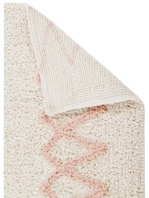 Розов и кремав ръчно изработен памучен килим подходящ за пране 120x160 cm Atlas Natural – Lorena Canals
