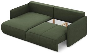 Зелен разтегателен ъглов диван с място за съхранение (ляв ъгъл) Nanea – Makamii