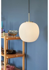 Бяло висящо осветително тяло със стъклен абажур ø 32 cm Serene – Hübsch