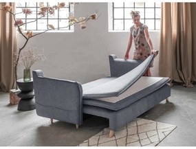 Сив кадифен разтегателен диван 225 cm Charming Charlie – Miuform