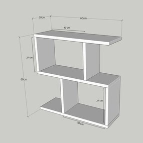 Конзола Kalune Design 854KLN2804, 60х60 см, 3 нива, Меламиново покритие, Кафяв