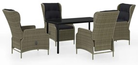 3099651 vidaXL Градински трапезен комплект, 5 части, кафяв