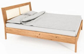 Дъбово двойно легло с ратанова табла 180x200 cm Pola - The Beds