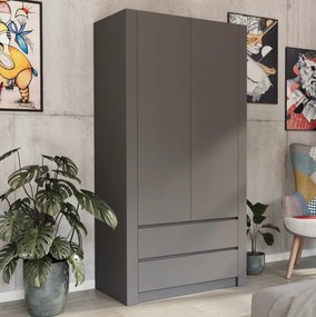 Модерен гардероб с две врати MODERN B20 180 x 90 x 55 cm - различни цветови варианти Бял