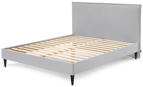 Светлосиво тапицирано двойно легло с решетка 180x200 cm Sary - Bobochic Paris