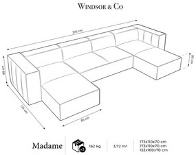 Ъглов диван (U-образен) в бензиново/сиво Madame - Windsor &amp; Co Sofas