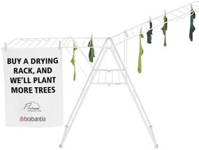 Сушилник за дрехи Brabantia Hangon 1004167, 25 м, 8 закачалки, Регулируем, Заключване за деца, Бял