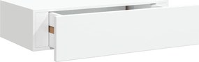 330241 vidaXL Стенен рафт с чекмедже, бял, 40x23,5x10 см, МДФ