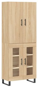3195758 vidaXL Висок шкаф, дъб сонома, 69,5x34x180 см, инженерно дърво