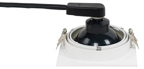 Квадратен вграден прожектор бял регулируем - Chuck 111