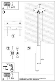 Кремаво висящо осветително тяло ø 19,5 cm Castro – Sollux