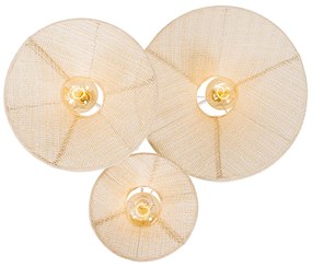 Дизайнерски стенен аплик бял с плат 3-светлина - Jane