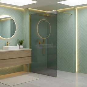 Параван за душ Rea Flexi Grey / Gold 100