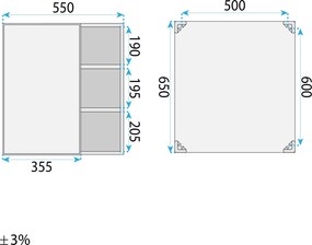 Комплект мебели за баня с мивка Tula 60cm Beige