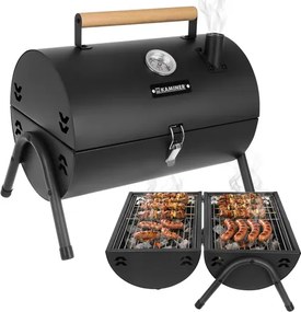 Туристическа скара на дървени въглища с капак