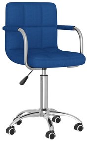 3087973 vidaXL Въртящ се трапезен стол, син, текстил