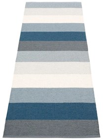 Синя и кремава пътека за открито и закрито 70x200 cm Molly Ocean Grey – Pappelina