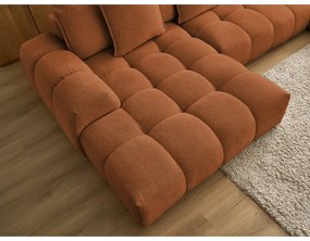 Теракотен шенилов сгъваем/с място за съхранение ъглов диван (десен ъгъл/U форма) Everest – Bobochic Paris