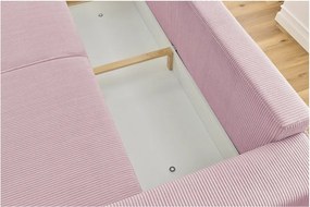 Светлорозов диван от велур 245 cm Nihad - Bobochic Paris