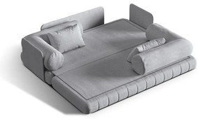 Светлосив сгъваем диван от прежда с примки от букле 206 cm Kemi – Cosmopolitan Design