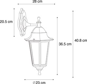Класически външен стенен фенер тъмно зелен IP44 - Ню Орлиънс надолу