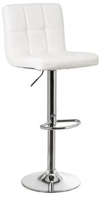 Бели бар столове в комплект от 2 бр. с регулируема височина от имитация на кожа (височина на седалката 93 cm) – Casa Selección