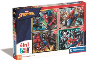 Clementoni - Пъзел 4 в 1 Spiderman 21515