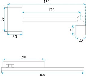 LED аплик за баня SWE029-1W 60cm CHROME