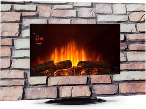 Klarstein Colmar, електрическа камина, огнище, стъкло, 2000W, 7 цветни светодиоди, дистанционно управление