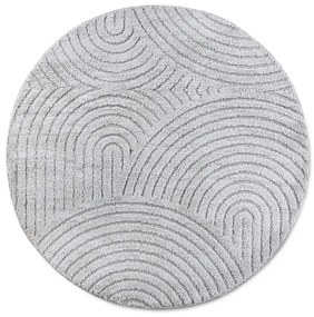 Светлосив кръгъл килим ø 160 cm Panglao New York Light Grey – Elle Decoration