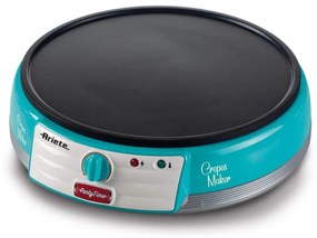 Уред за палачинки Ariete PARTY TIME 0202/01, 1000W, Незалепващо покритие, Лесно почистване, Индикатор за готовност, Тюркоаз