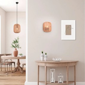 Светлокафяво висящо осветително тяло с текстилен абажур ø 25 cm Runa – Trio