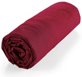 Червен еластичен чаршаф от органичен памук 160x200 cm Biolina – douceur d'intérieur